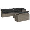 vidaXL Set canapele de grădină, 9 piese, cu perne, gri, poliratan