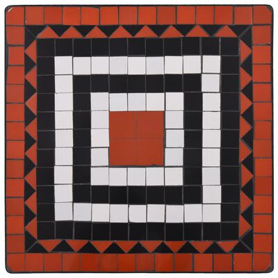 vidaXL Masă de bistro mozaic, cărămiziu și alb, 60 cm, ceramică