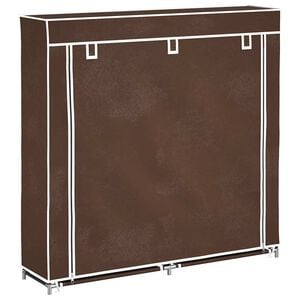 vidaXL Dulap pantofi din material textil cu capac, maro, 115x28x110 cm