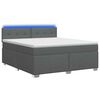 vidaXL Pat box spring cu saltea și LED Gri &icirc;nchis 160 x 200 cm