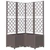 vidaXL Jardinieră de grădină cu spalier maro, 80x80x136 cm, PP