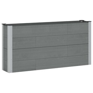 vidaXL Strat &icirc;nălțat de grădină Gri 150 x 30 x 72 cm WPC și Aluminiu