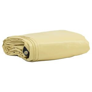 vidaXL P&acirc;nză 650g / m&sup2; Bej 3 x 5 m P&acirc;nză cu acoperire PVC