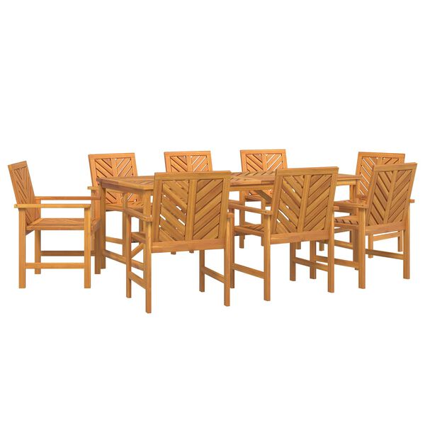 vidaXL Set de masă pentru grădină 9 pcs Maro lemn masiv de acacia
