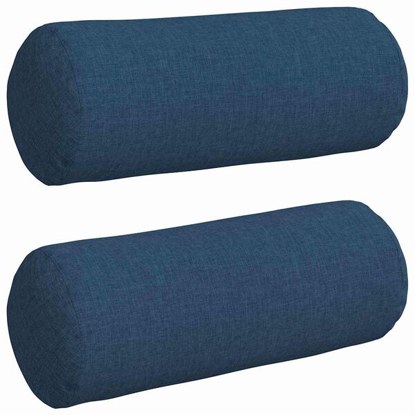 vidaXL Perne Bolster 2 pcs albastru &Oslash; 15 x 40 cm țesătură