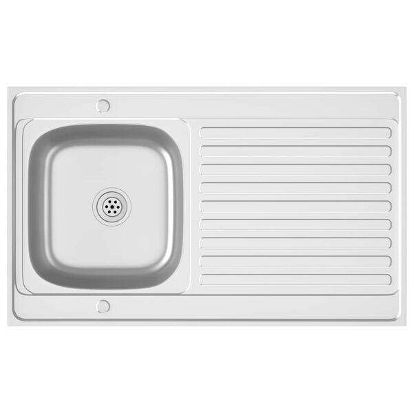 vidaXL Chiuvetă bucătărie cu scurgător, argintiu, 1000x600x155 mm oțel