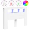 vidaXL Tăblie de pat cu LED, alb, 140x18,5x103,5 cm, lemn