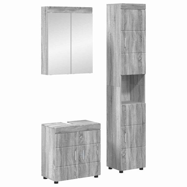 vidaXL Set de mobilier pentru baie TULUM Gri Sonoma Lemn compozit