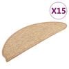 vidaXL Covorașe pentru scări, 15 buc., 56x17x3 cm, maro deschis, semirotunde