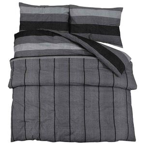 vidaXL Set cu husă de pilotă, gri &icirc;nchis, 260x220 cm, bumbac