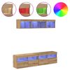 vidaXL Unități TV de perete cu LED cu led 5 pcs Stejar Artizanal