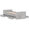 vidaXL Cadru de pat cu tăblie la cap/picioare, gri beton, 75x190 cm