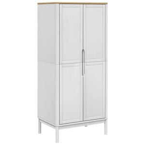 vidaXL Șifonier "FLORO", alb, 77x53x171 cm, lemn masiv pin