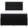 vidaXL Pat box spring cu saltea, negru, 160x200 cm, textil