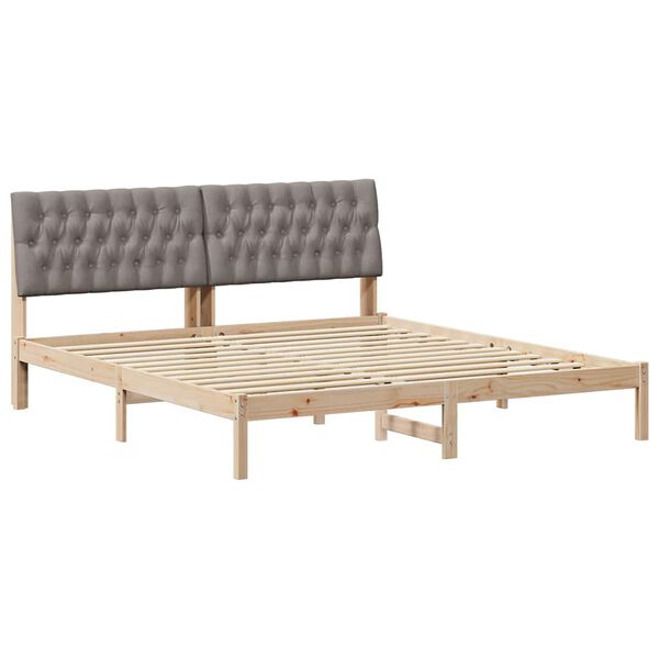 vidaXL Cadru de pat cu tăblie tapițată cu headboard Maro 180 x 200 cm