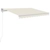 vidaXL Copertină automată cu senzor v&acirc;nt & LED, crem, 300x250 cm