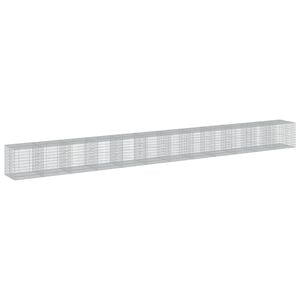vidaXL Coș gabion cu capac, 1200x100x100 cm, fier galvanizat