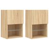 vidaXL Comode TV cu lumini LED, 2 buc., stejar sonoma, 40,5x30x60 cm