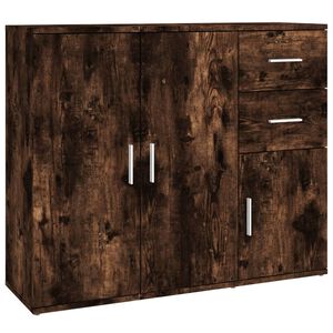 vidaXL Servantă, stejar fumuriu, 91x29,5x75 cm, lemn prelucrat