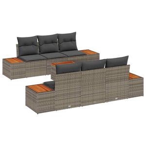 vidaXL Set de canapele pentru grădină 7 buc. Gri Rattan poli
