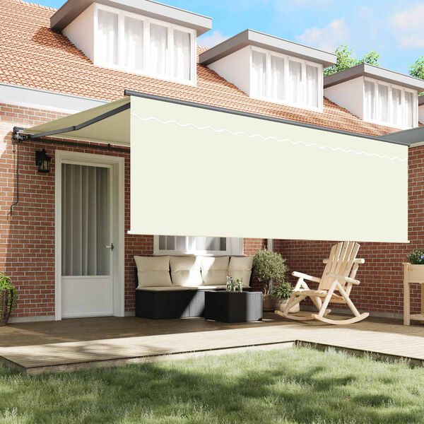 vidaXL Cortina Retractabilă Crem 400 &times; 300 cm Poliester și Aluminiu