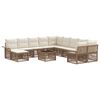 vidaXL Set de canapele pentru grădină 12 pcs Bej și alb crem poliratan
