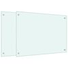 vidaXL Panou antistropi bucătărie 2 buc. alb 70x50cm sticlă securizată