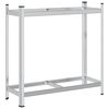vidaXL Raft pentru anvelope cu 2 straturi Argintiu 110x40x109 cm Oțel