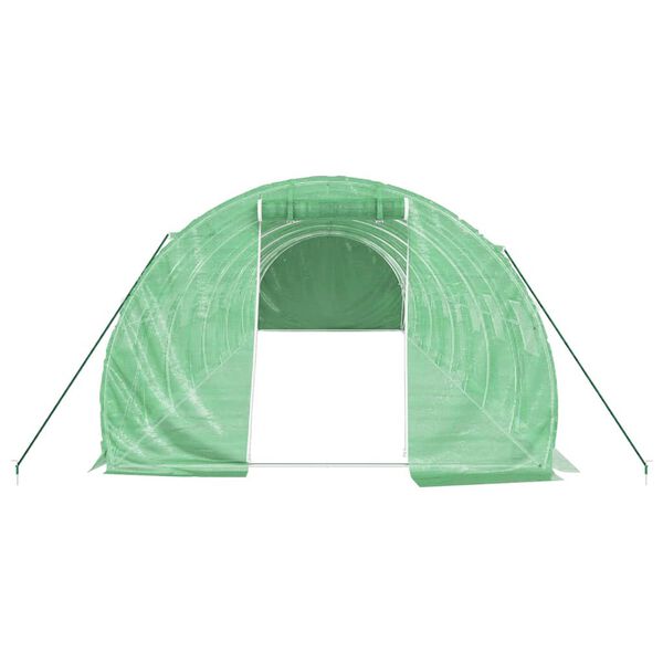 vidaXL Seră cu cadru din oțel, verde, 30 m², 10x3x2 m