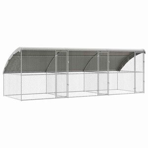 vidaXL Cușcă pentru c&acirc;ini 3 pcs Argintiu 6 x 2 x 2 m Oțel galvanizat