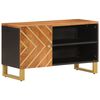vidaXL Dulap TV, maro și negru, 80x31,5x46 cm, lemn masiv de mango