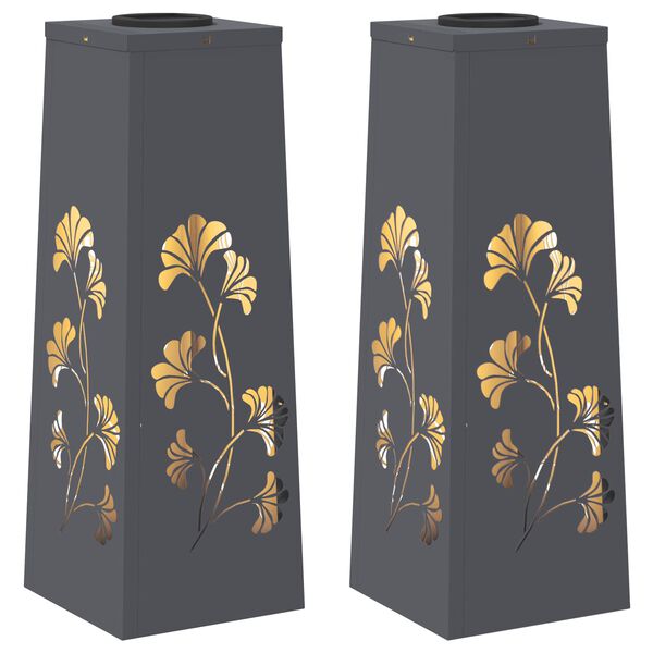 vidaXL Lumină LED Solară pentru Alei 2 pcs Antracit