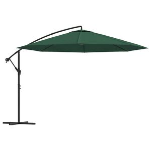 vidaXL Umbrelă de soare de grădină &icirc;n consolă, verde, 3,5 m