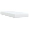 vidaXL Pat box spring cu saltea, alb, 100x200 cm, piele ecologică
