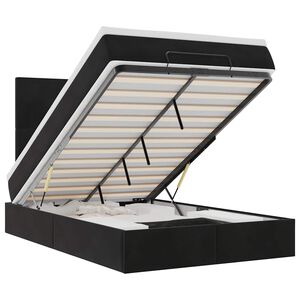 vidaXL Cadru de pat otoman cu saltele, catifea neagră 120x200cm