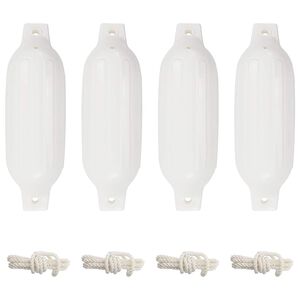 vidaXL Bară de protecție barcă, 4 buc., alb, &Oslash; 11x40 cm, PVC