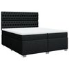 vidaXL Pat box spring cu saltea, negru, 200x200 cm, textil