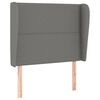 vidaXL Tăblie de pat cu aripioare gri &icirc;nchis 83x23x118/128 cm textil