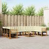 vidaXL Set de canapele de exterior cu pernă 11 pcs Natural și Crem