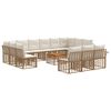 vidaXL Set de canapele de exterior 14 pcs Alb Natural și Crem