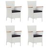 vidaXL Set mobilier de grădină cu perne, 5 piese, alb, poliratan