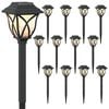 vidaXL Lumini solare pentru exterior cu ștecher &icirc;n păm&acirc;nt 12 pcs 42 cm