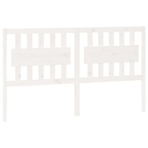 vidaXL Tăblie de pat, alb, 165,5x4x100 cm, lemn masiv de pin