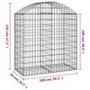 vidaXL Coș gabion arcuit, 100x50x100/120 cm, fier galvanizat