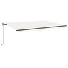 vidaXL Copertină automată cu senzor v&acirc;nt & LED, crem, 500x350 cm