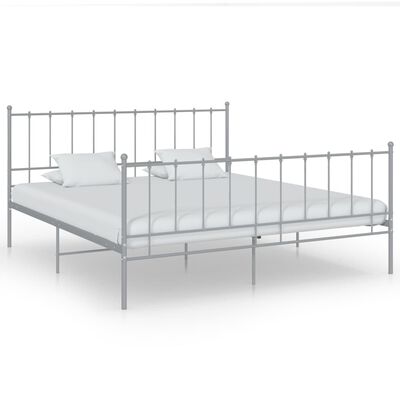 vidaXL Cadru de pat, gri, 200x200 cm, metal