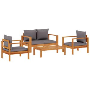 vidaXL Set canapele de grădină cu perne, 4 piese, lemn masiv de acacia