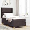 vidaXL Pat cu arcuri cu saltea cu headboard Maro 140 x 200 cm țesătură