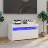 vidaXL Comodă TV cu lumini LED, alb, 75x35x40 cm