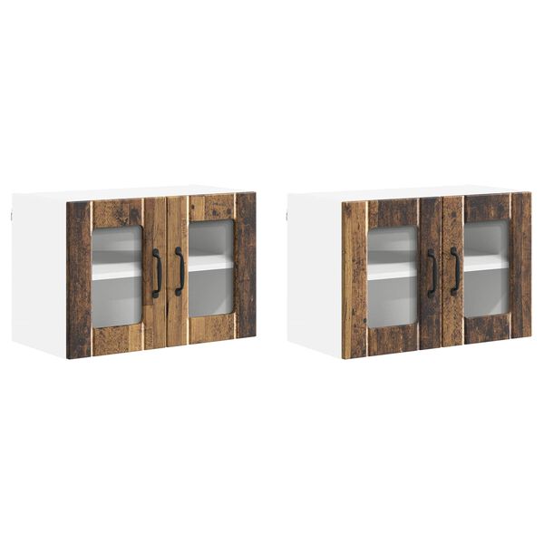 vidaXL Dulap de bucătărie 2 pcs Lemn vechi 60 x 31 x 40 cm